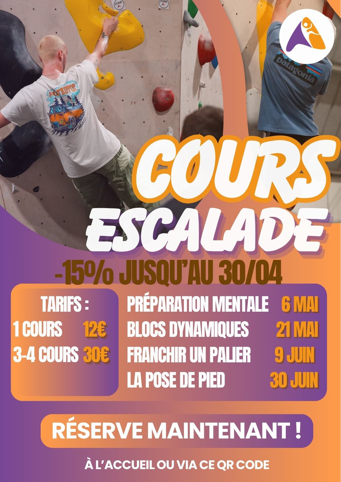 4 cours techniques d'escalade d'ici l'été